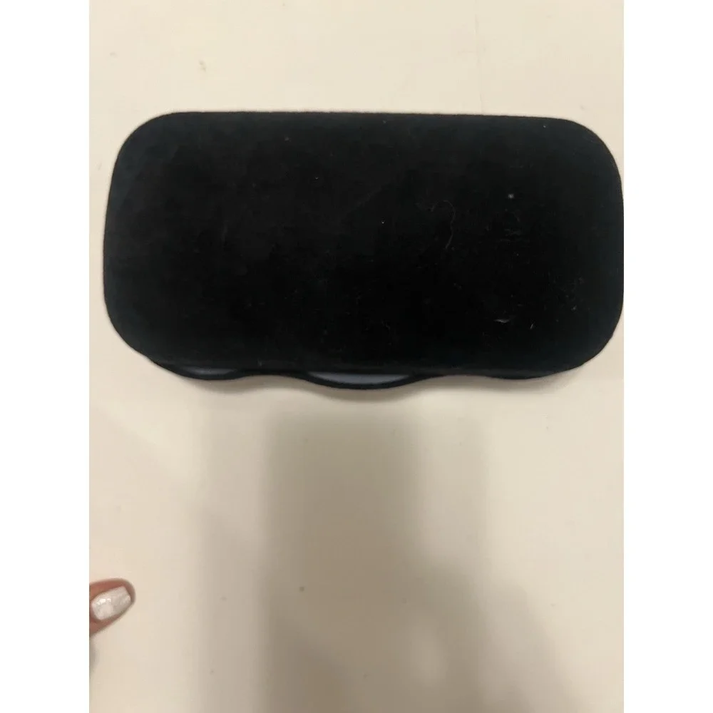 GUCCI eyeglasses case Black Velvet Silk Lined Light Blue. Can Be Used As Clutch